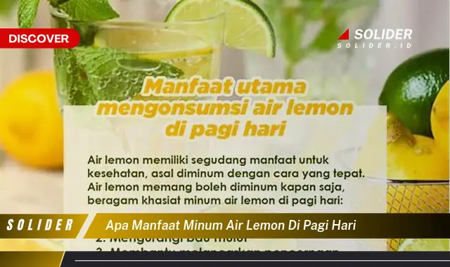 apa manfaat minum air lemon di pagi hari