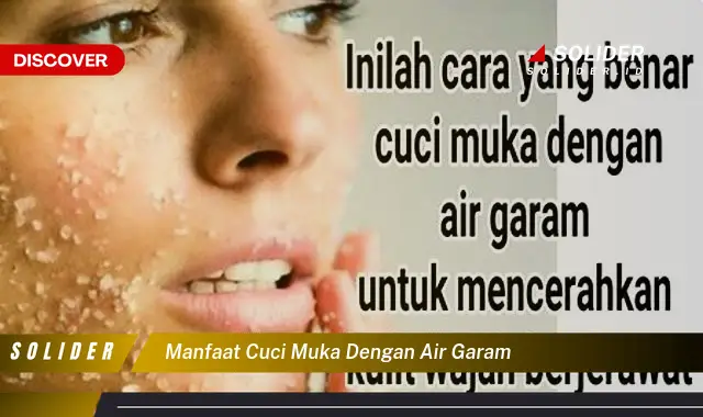 manfaat cuci muka dengan air garam