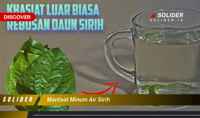 manfaat minum air sirih