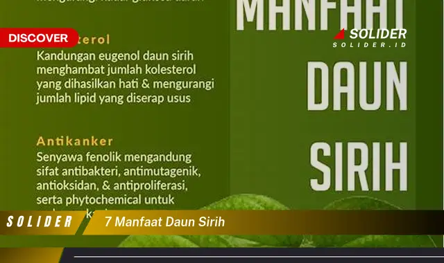 7 manfaat daun sirih