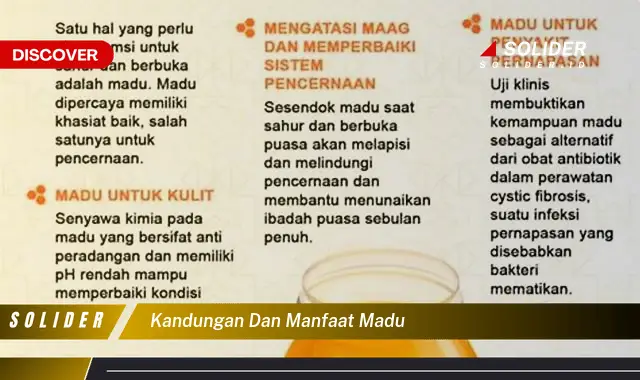 kandungan dan manfaat madu