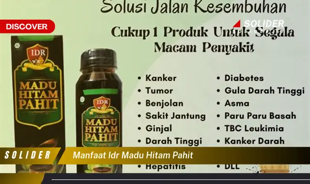 manfaat idr madu hitam pahit