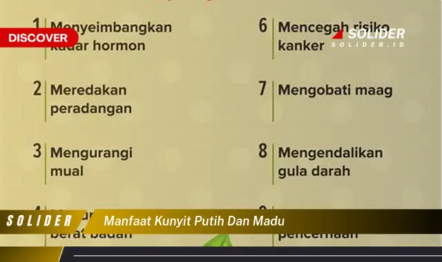 manfaat kunyit putih dan madu