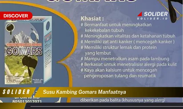 susu kambing gomars manfaatnya