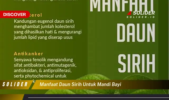 manfaat daun sirih untuk mandi bayi